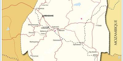 Карта нхлангано Свазіленду